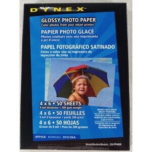 Dynex Glossy Photo Paper 4" x 6" 50 sheets